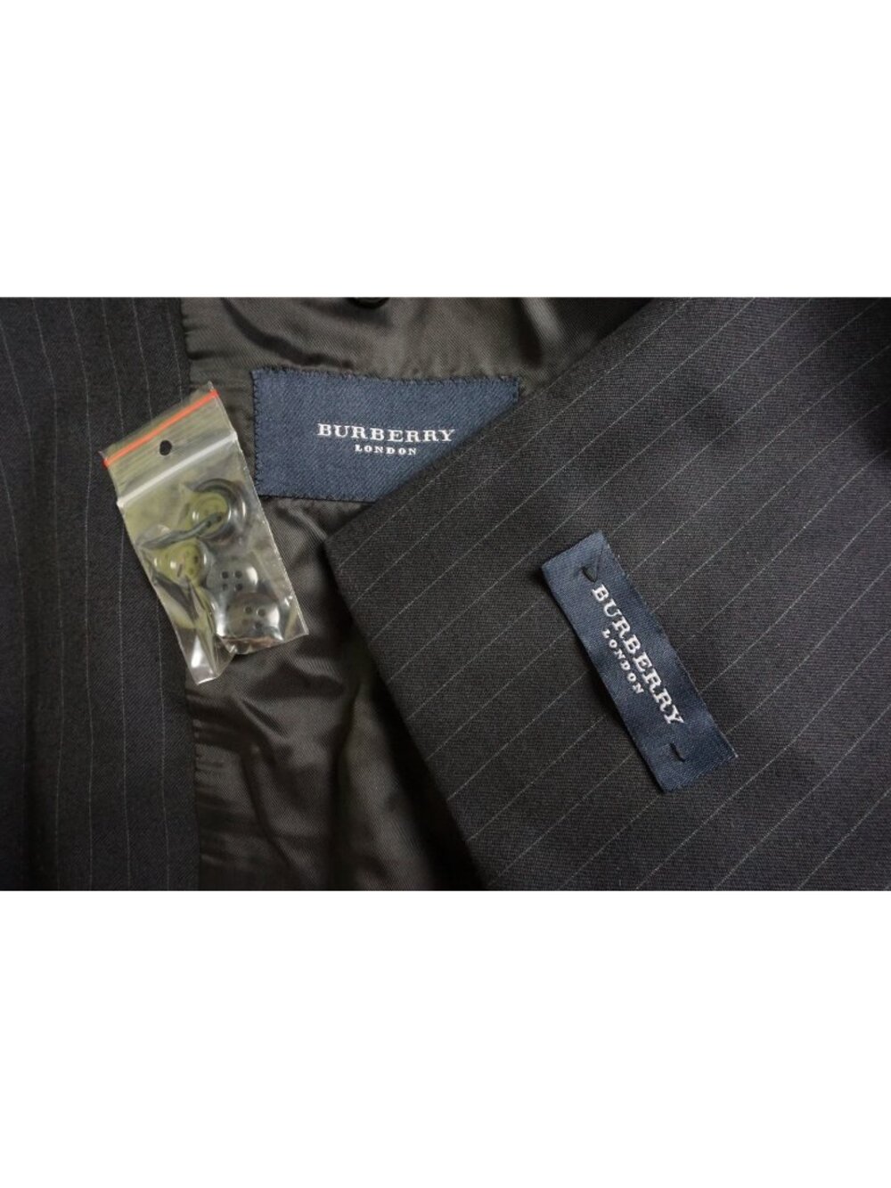 Burberry London Oxford Blue Striped Woo 2 Pc Suit Jacket Pants Sz 42R BRAND NEW